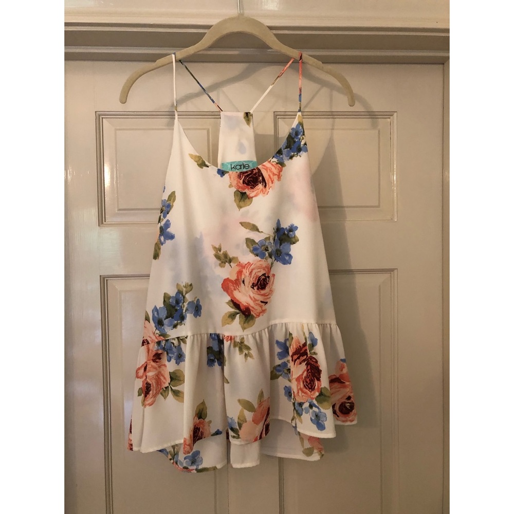 Karlie floral peplum tank